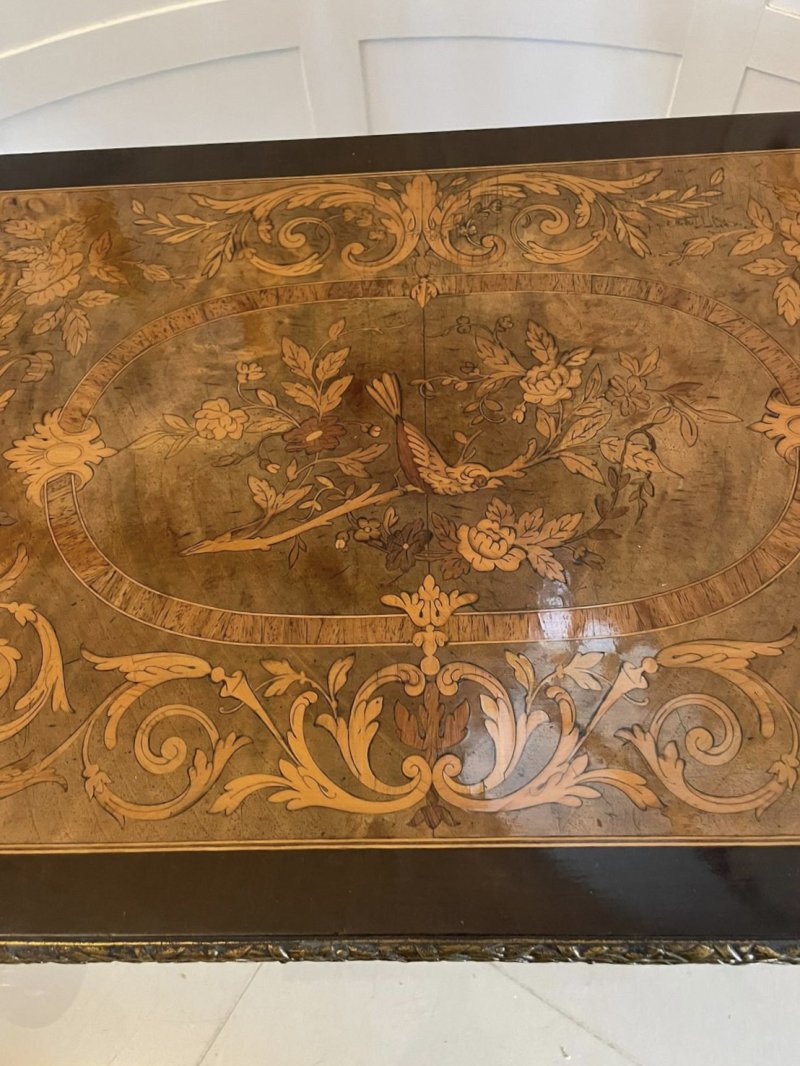 Exhibition Quality Antique Victorian French Inlaid Marquetry Card/Console Table - Image 19